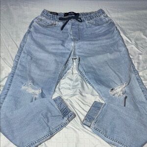 Men's Light Blue Distressed Jeans